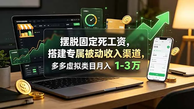 摆脱固定死工资，搭建专属被动收入渠道，多多虚拟类目月入 1-3 万-e家网