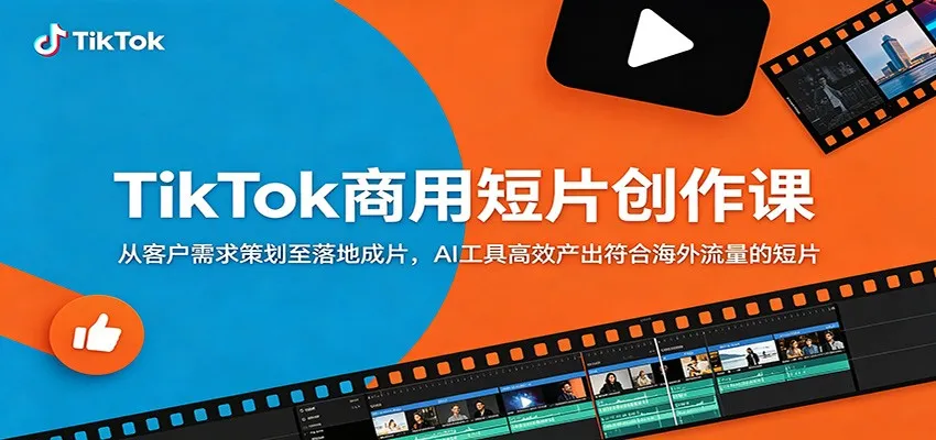 TikTok商用短片创作课：从客户需求策划至落地成片，AI工具高效产出符合海外流量的短片-e家网