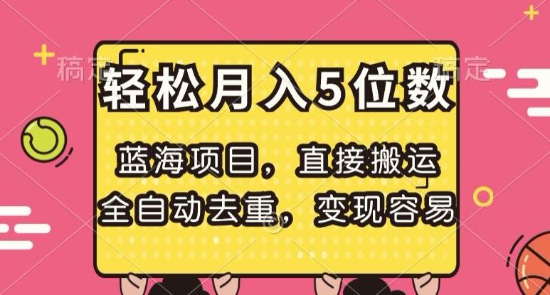 蓝海项目，直接搬运，全自动去重，变现容易，轻松月入5位数【揭秘】-E家云商