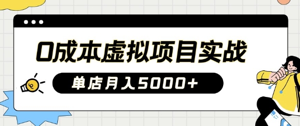 0成本虚拟项目实战手把手教你落地，单店月入5k-E家云商