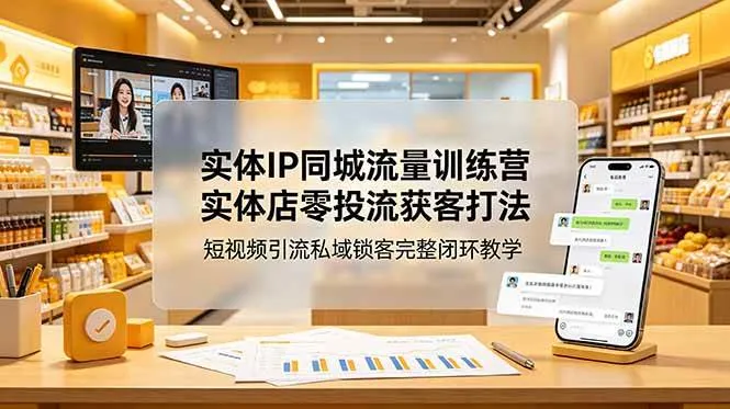 （18999期）实体IP同城流量训练营：实体店零投流获客打法，短视频引流私域锁客完整闭环教学-e家网