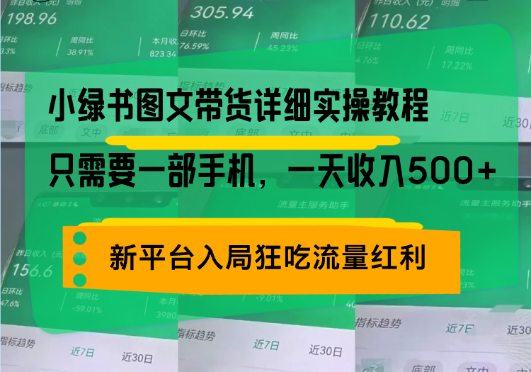 小绿书图文带货详细实操教程，只需要一部手机，一天收入500+，轻松变现-E家云商