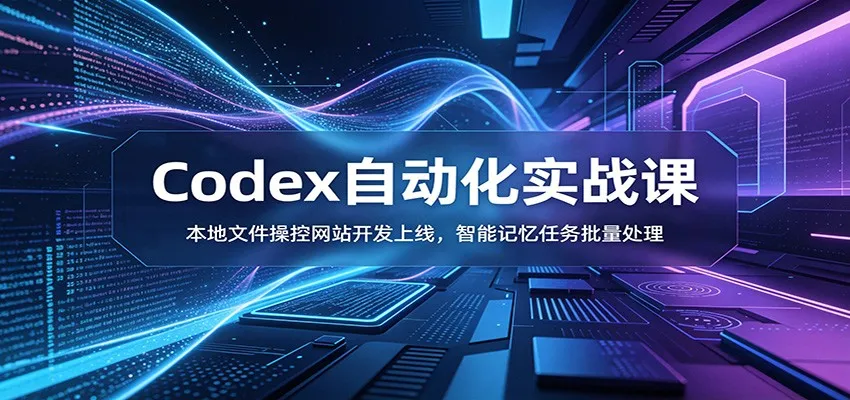 Codex自动化实战课：本地文件操控网站开发上线，智能记忆任务批量处理-e家网