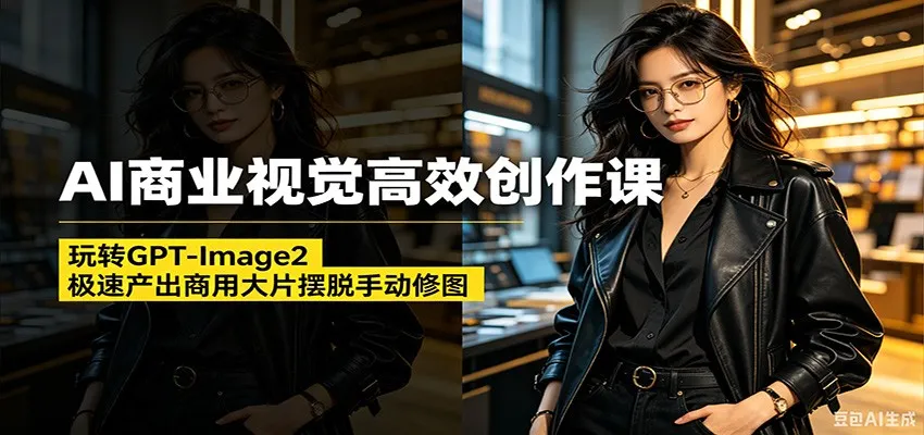 AI商业视觉高效创作课：玩转GPT-Image2，极速产出商用大片摆脱手动修图(更新)-e家网