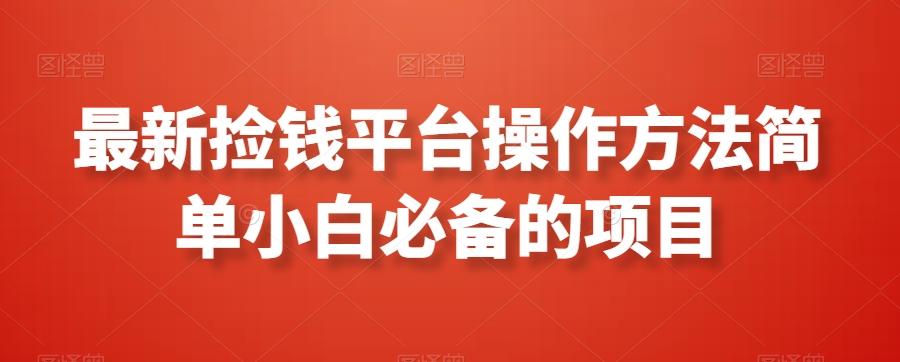 最新捡钱平台操作方法简单小白必备的项目-e家网