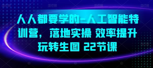 人人都要学的-人工智能特训营，落地实操 效率提升 玩转生图(22节课)-E家云商