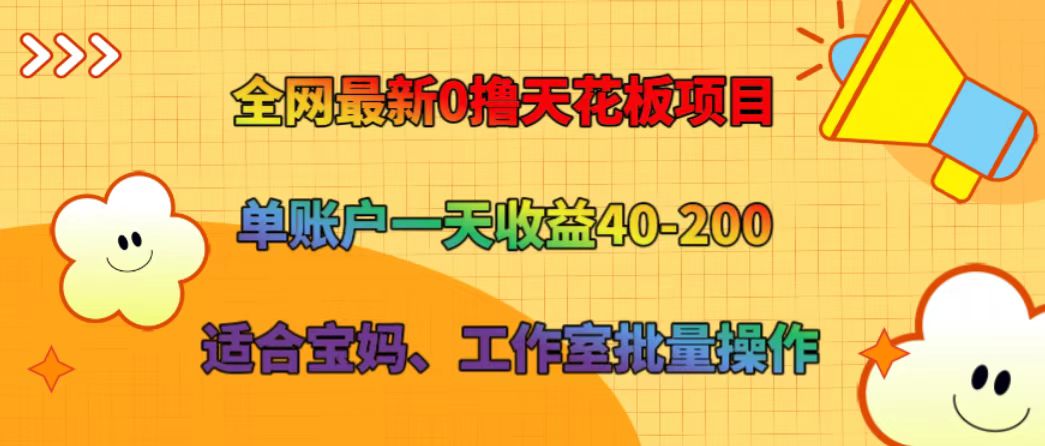全网最新0撸天花板项目 单账户一天收益40-200 适合宝妈、工作室批量操作-E家云商