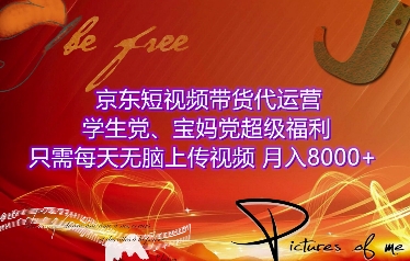 京东短视频带货代运营，学生党、宝妈党超级福利，只需每天无脑上传视频，月入8000+【仅揭秘】-E家云商