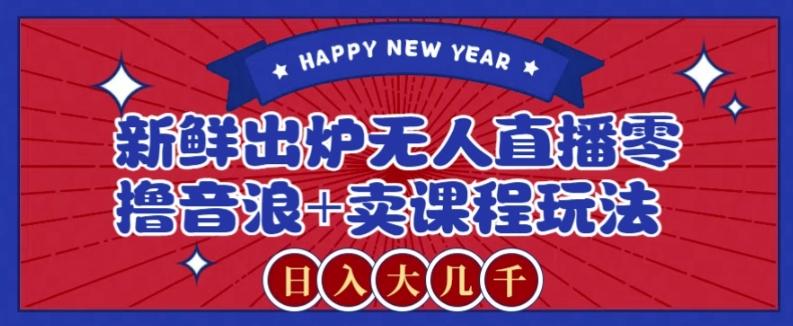 2024最新无人直播零撸音浪+卖课程玩法，日入大几千不是梦【揭秘】-E家云商