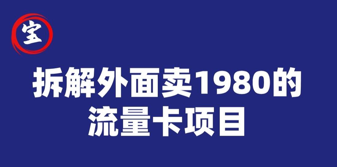 宝哥拆解外面卖1980手机流量卡项目，0成本无脑推广-E家云商