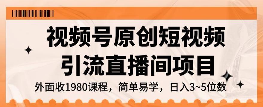 视频号原创短视频引流直播间项目，日入3~5五位数【揭秘】-E家云商