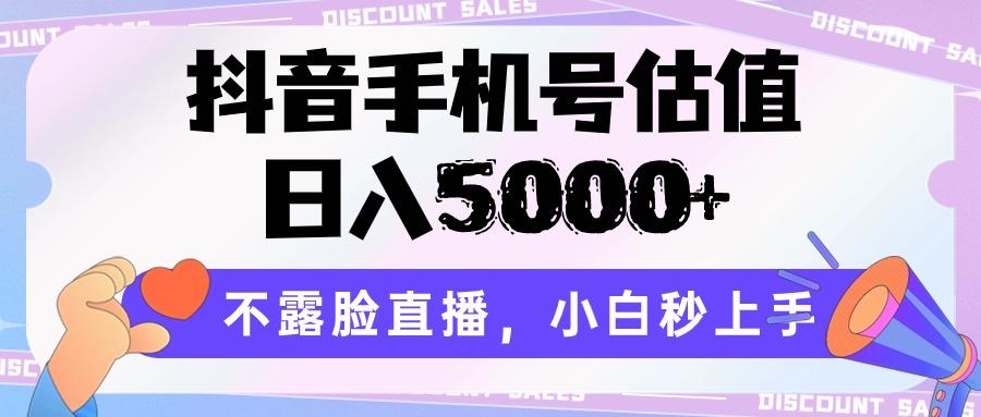 抖音手机号估值，日入5000+，不露脸直播，小白秒上手-E家云商