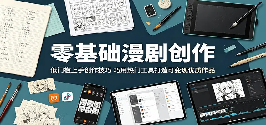 零基础漫剧创作:低门槛上手创作技巧,巧用热门工具打造可变现优质作品-e家网
