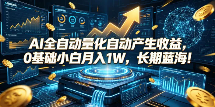 AI全自动量化自动产生收益，0基础小白月入1W，长期蓝海！【揭秘】-e家网
