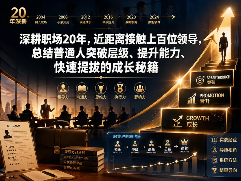 付费文章：深耕职场20年，近距离接触上百位领导，总结普通人突破层级、提升能力、快速提拔的成长秘籍(全网独家干货)-e家网