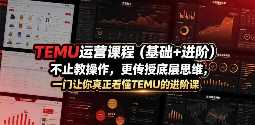 TEMU运营课程(基础+进阶)，不止教操作，更传授底层思维，一门让你真正看懂TEMU的进阶课-e家网