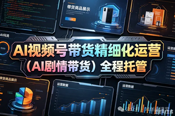 （AI剧情带货）视频号精细化代运营，历时两个月研究测试的新玩法，社裙免费参加-e家网