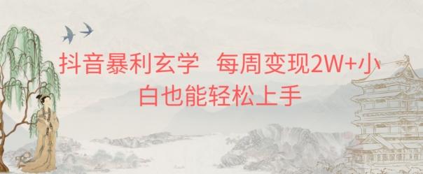 抖音暴利玄学，每周变现2W+小白也能轻松上手-e家网