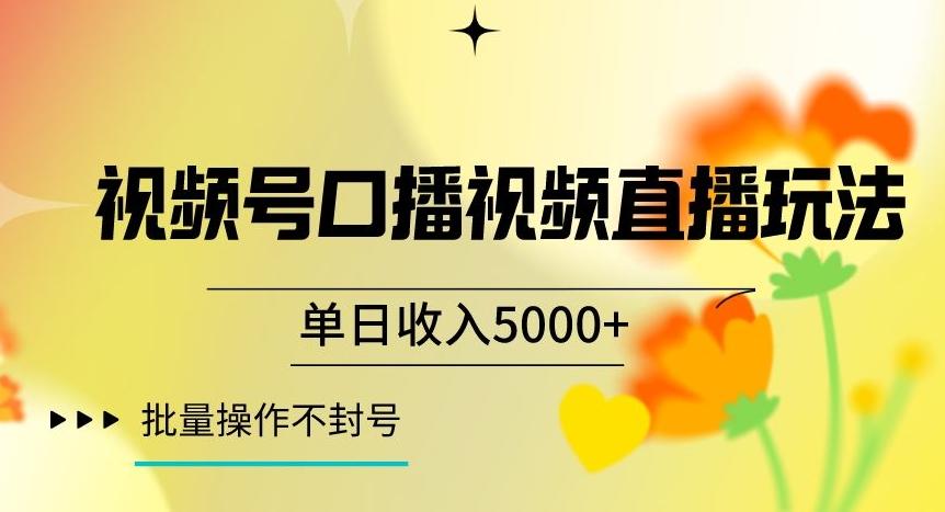 视频号囗播视频直播玩法，单日收入5000+，批量操作不封号【揭秘】-E家云商