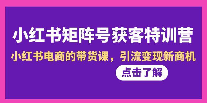 小红书-矩阵号获客特训营-第10期，小红书电商的带货课，引流变现新商机-e家网