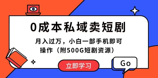 0成本私域卖短剧，月入过万，小白一部手机即可操作(附500G短剧资源-E家云商