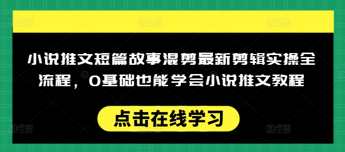 小说推文短篇故事混剪最新剪辑实操全流程，0基础也能学会小说推文教程，肯干多发日入多张-E家云商