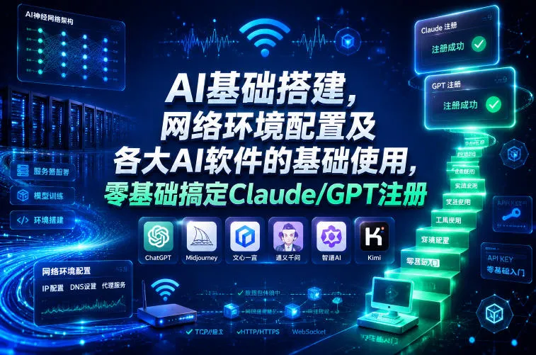 AI基础搭建，网络环境配置及各大AI软件的基础使用，零基础搞定Claude/GPT注册-e家网