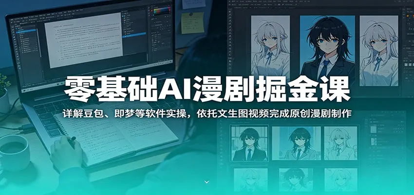 零基础AI漫剧掘金课：详解豆包、即梦等软件实操，依托文生图视频完成原创漫剧制作-e家网