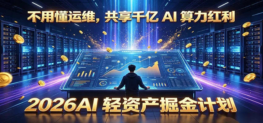 不用懂运维，共享千亿 AI 算力红利，2026AI 轻资产掘金计划-e家网