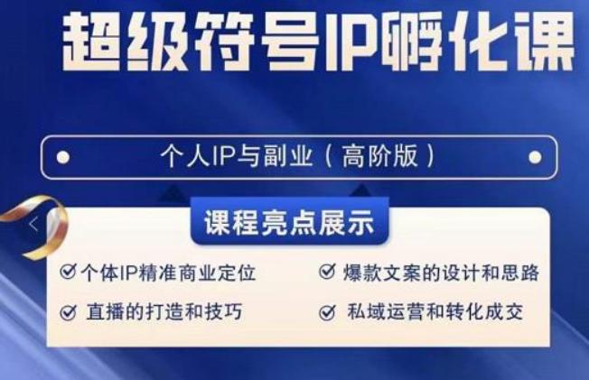 超级符号IP孵化高阶课，建立流量思维底层逻辑，打造属于自己IP（51节课）-E家云商