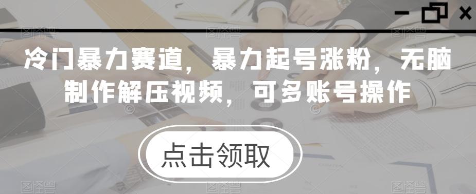冷门暴力赛道，暴力起号涨粉，无脑制作解压视频，可多账号操作-E家云商