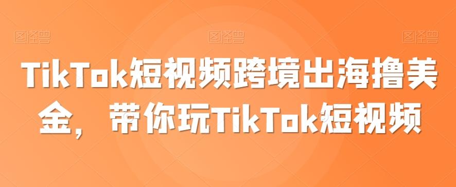 TikTok短视频跨境出海撸美金，带你玩TikTok短视频-E家云商