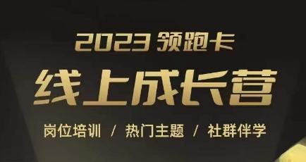 2023领跑卡线上成长营，淘宝运营各岗位培训，直通车、万相台、引力魔方、引流等，帮助突破成长瓶颈-E家云商
