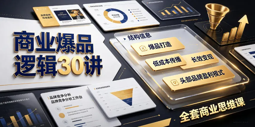 商业爆品逻辑30讲｜拆解各行各业头部品牌盈利模式，吃透爆品打造、低成本传播、长效变现全套商业思维课-e家网