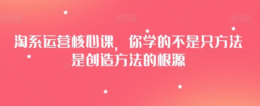 淘系运营核心课，你学的不是只方法是创造方法的根源-E家云商