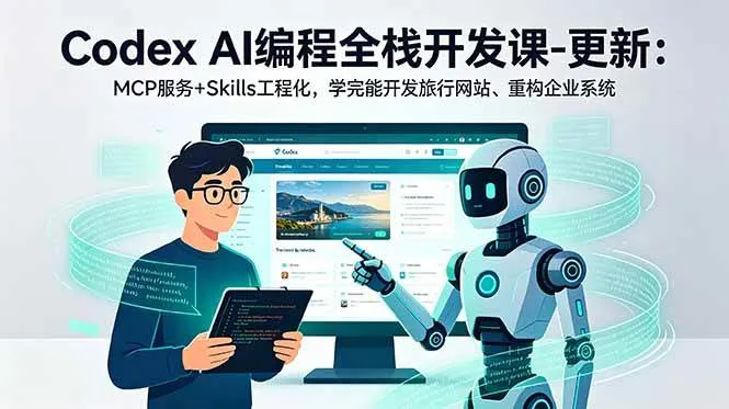 （18858期）Codex AI编程全栈开发课-更新：MCP服务+Skills工程化，学完能开发旅行网站、重构企业系统-e家网