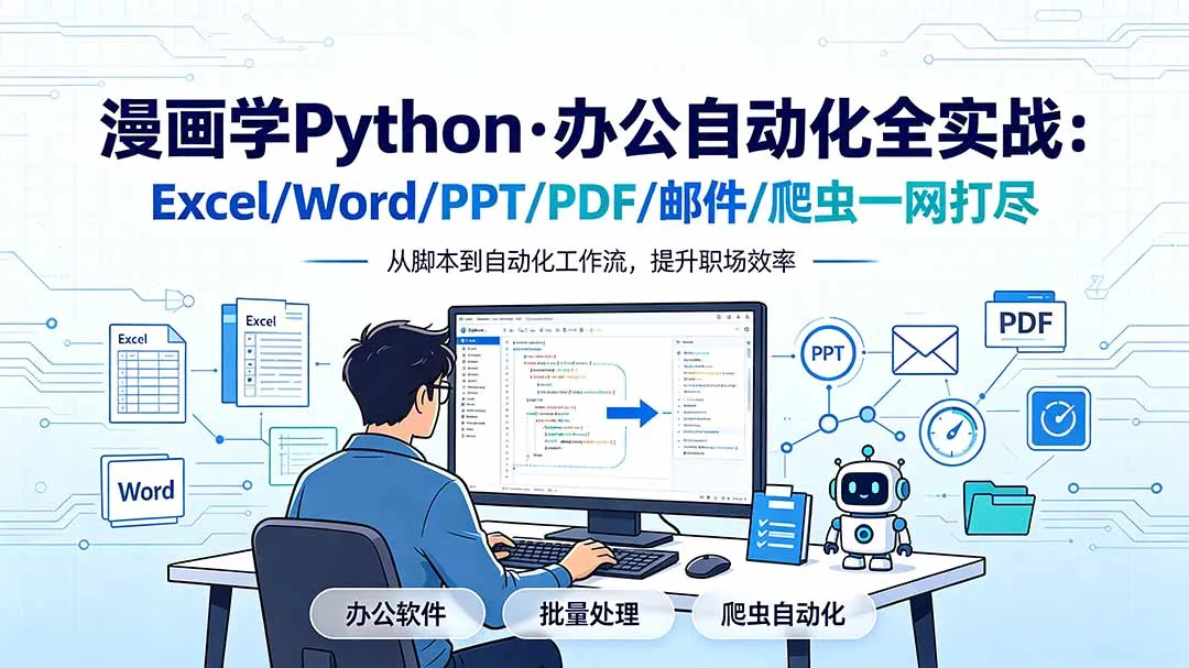 漫画学Python·办公自动化全实战：Excel/Word/PPT/PDF/邮件/爬虫一网打尽-e家网