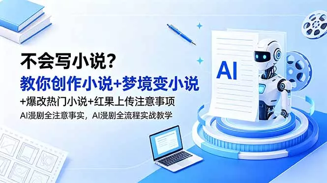 不会写小说？教你创作小说+梦境变小说+爆改热门小说+红果上传注意事项，AI漫剧全流程实战教学-e家网