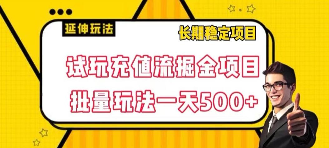 试玩充值流掘金项目，批量矩阵玩法一天500+【揭秘】-E家云商