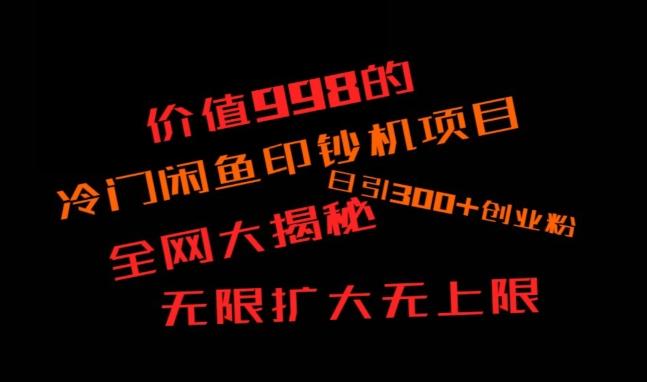 闲鱼流量印钞机项目大揭秘，日引300+创业粉，保姆级实操教程-E家云商