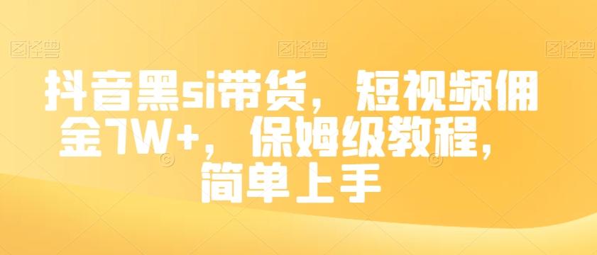 抖音黑si带货，短视频佣金7W+，保姆级教程，简单上手【揭秘】-E家云商