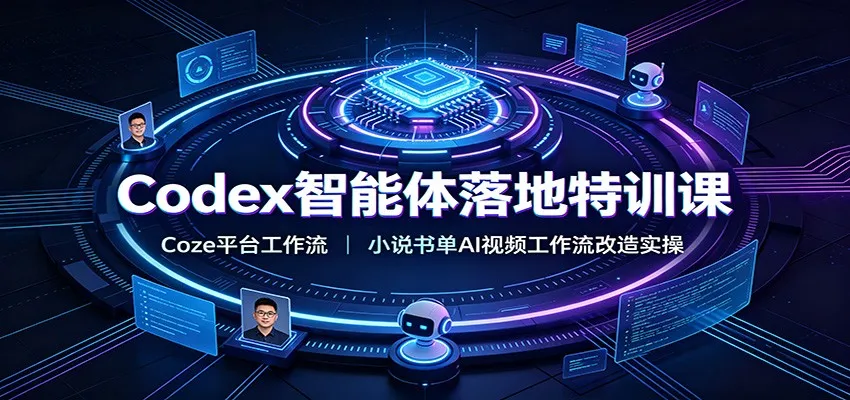 Codex智能体落地特训课：Coze平台工作流，小说书单AI视频工作流改造实操-e家网