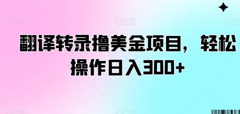 翻译转录撸美金项目，轻松操作日入300+【揭秘】-E家云商