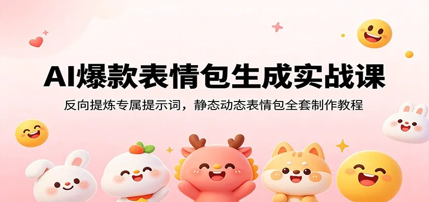AI爆款表情包生成实战课：反向提炼专属提示词，静态动态表情包全套制作教程-e家网
