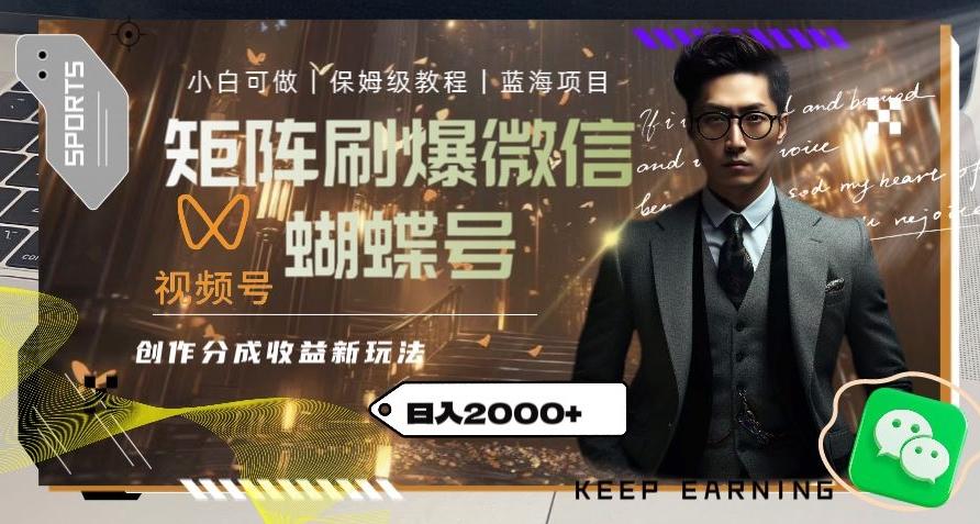 矩阵刷爆微信蝴蝶号创作者分成计划收益的新玩法，日入2000+【揭秘】-E家云商