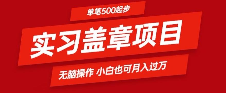 实习代盖章项目一单500起普通人可落地项目小白也可轻易上手-e家网
