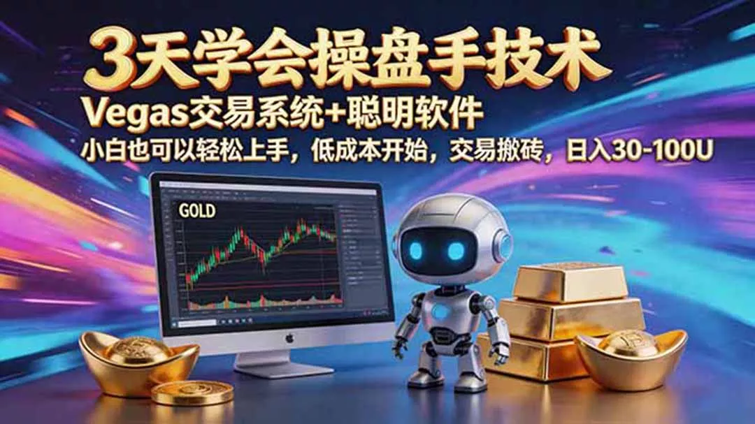 三天学会操盘手技术，vegas技术+聪明软件，小白也可以轻松上手，日入500+-e家网