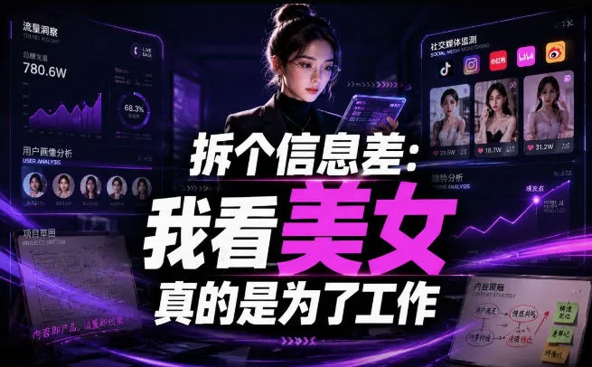 【理直气壮】我给看美女找了一个非常恰当的理由，信息差项目-e家网