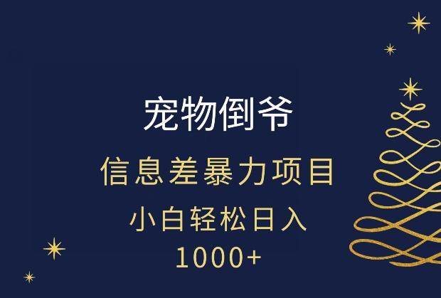 宠物倒爷，暴利的信息差项目，足不出户就有客户，年轻人都喜欢宠物！-e家网