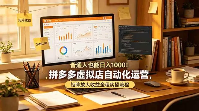 （19022期）普通人也能日入 1000！拼多多虚拟店自动化运营，矩阵放大收益全程实操流程-e家网